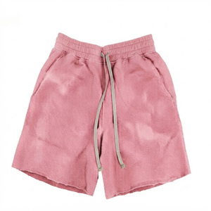 Pantalones Cortos de Algodón con Estampado Puff para Hombre, Lavado Ácido, Personalizados, de Felpa, al por Mayor, con Cordón y Cintura Elástica, Estilo Casual - Product Image 5