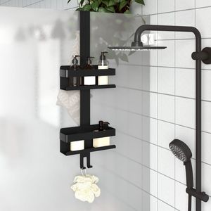 Étagère de douche suspendue en acier inoxydable 304 brossé noir mat - Product Image 1