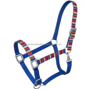 Confortable sangle en nylon épais double pli triple couture designer superposition Nylon Horse Halter en plein cob sur la taille commande en gros - Product Image 2