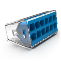 Untuk PC2112 12-Pole Konektor Mini Push-In Transparan Biru Berkualitas Tinggi Dongguan China Bersertifikat CE UL94V-0 Tahan Api 24A 450V