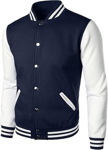 High Quality Men's Varsity Jackets Thin <b>Stand</b> Collar Light <b>Weight</b> Winter Wool Body Leather Sleeve Best Design Plain Fabric Front - Product Image 2