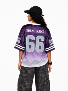 Jersey de Fútbol Americano Unisex Extra Grande, Degradado Morado, Malla Premium, Personalizable, Cuello en V, Estilo Hip Hop, Deportivo e Informal - Product Image 3
