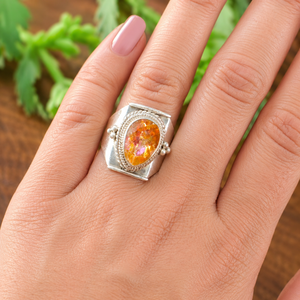 925 Sterling Silver <b>Citrine</b> <b>Ring</b> Handmade Boho Statement <b>Ring</b> Oval <b>Citrine</b> Gemstone Vintage Women Jewelry Gift for Anniversary - Product Image 2