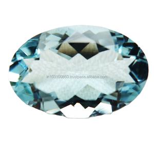 Qualité d'exportation 100% Aigue-marine naturelle à facettes de forme ovale Bijoux faits à la main Pierres précieuses disponibles dans toutes les tailles à des prix de gros OEM - Product Image 4