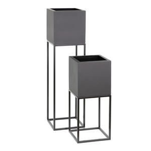 Jardinière Moderne Classique Polyvalente en Fer Thermolaqué Haute Tendance, Durable, pour Intérieur et Extérieur, avec Support - Product Image 1