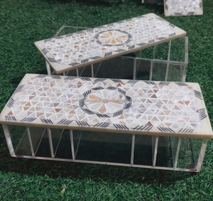 Contenedor de tapa con Incrustaciones de nácar de alta calidad, regalo único de Ramadán para decoración del hogar, caja de almacenamiento de postres con tapa, manualidades RF - Product Image 1