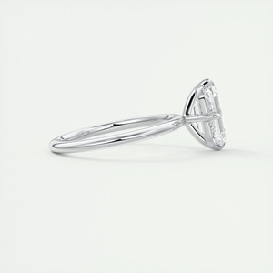 Bague de fiançailles solitaire en or blanc avec diamant de laboratoire taille émeraude - Product Image 4