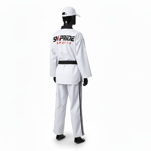 New Design <b>Top</b> Selling Men's Taekwondo Uniform Cotton Polyester Drawstring Closure Medium Waist Low MOQ Wholesale Custom Logo - Product Image 4