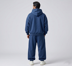 Conjunto Deportivo Oversize para Hombre, Sudadera con Capucha de Hombros Caídos y Pantalones Anchos de Felpa de 500 GSM - Product Image 2