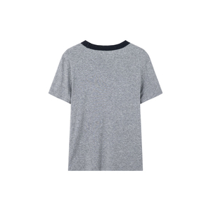 เสื้อยืดผู้หญิงคุณภาพสูง ทรงปกติ คอกลม ลายทาง แขนสามส่วน ระบายอากาศได้ดี ใส่ได้ทุกฤดู ผลิตจากผ้าสแปนเด็กซ์/คอตตอน - Product Image 2
