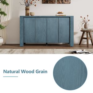 Credenza Retrò a 4 Ante con Finitura Anticata e Ripiani Regolabili per Sala da Pranzo, Cucina e Soggiorno - Product Image 6