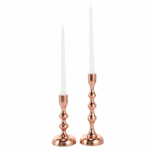 Porte-bougies coniques en or de luxe, style vintage, en métal, pour la décoration de table moderne, centre de table de mariage et Noël - Product Image 5