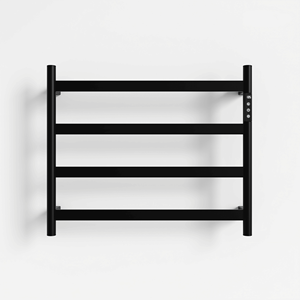 Moderno Portasciugamani in Acciaio e Bambù 22,5 X 18,7 X 3,6 Pollici con Funzione Riscaldante per Uso su Porta - Product Image 4