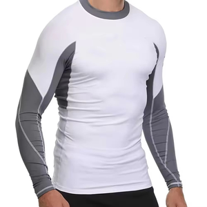 Men <b>Compression</b> <b>Shirt</b> Long Sleeve Base Layer Polyester Spandex Gym Workout Rash Guard Quick Dry OEM Custom - Product Image 3
