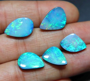 Australian <b>Opal</b> Doublet Cabochon Blue Fire Natural <b>Opal</b> Loose Gemstone for Jewelry Making - Product Image 2