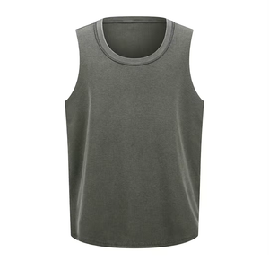 High Quality Men's <b>Singlet</b> Breathable Eco-Friendly Quick Dry 100% Cotton O-Neck Sporty Style for Gym Fitness <b>Running</b> Casual Use - Product Image 5
