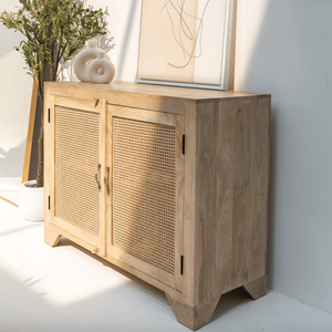 Vandana Arista Aureo Two Rattan Doors <b>Sideboard</b> for Stylish Modern Indoor & Outdoor Interiors - Product Image 1