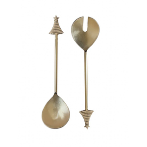 Set of Two Metal Salad Server With Designer Handle for Home Hotel & Restaurant Tabletop Usage <b>Serving</b> <b>Spoon</b> & Forks Sets - Product Image 2