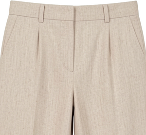 Pantalones de Mujer Color Caqui Personalizados, Corte Recto, Cintura Media, Largos, Casuales, de Oficina, Corte Regular, Transpirables, con Pliegues Delanteros - Product Image 1