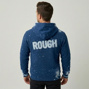 Sudadera con Capucha Personalizada OEM para Hombre, Estilo Acid Wash para Streetwear, 370g, Felpa, Oversize, con Parches, Venta al Por Mayor - Product Image 5