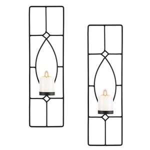 Meilleur prix mural Unique conçu décoration de la maison bougeoir cadre en fil métallique agréable bougeoir de noël - Product Image 1