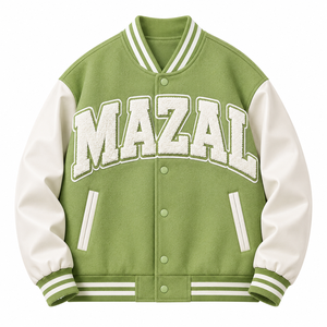 Blouson universitaire en mélange de laine avec lettres brodées pour marques de mode, livraison rapide, collection streetwear – directement de l'usine - Product Image 4