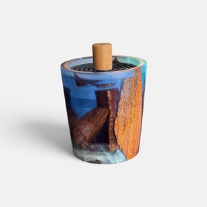 Quemador de Incienso Moderno de Madera de Acacia Árabe y Resina Epoxi, Mubkhar Árabe Hecho a Mano de Primera Calidad, Porta Incienso para Oud, Fragancia para el Hogar - Product Image 2