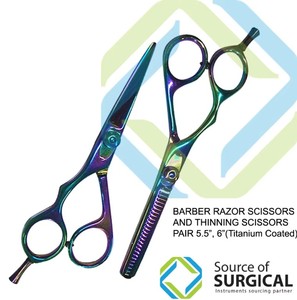 Ensemble de ciseaux professionnels pour coiffeur, coupe et effilage des cheveux, pour droitiers, 28 dents, lame droite en acier inoxydable, pointe acérée, poignée en caoutchouc - Product Image 4