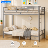 Lit superposé simple en métal moderne pour hôtel, en acier, gain de place, robuste, pour adultes, chambre et dortoir