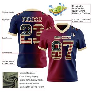 Jersey de Fútbol Americano de Malla de Poliéster con Transferencia Térmica, Nombre y Número del Jugador Personalizados, Proveedor de Ropa Deportiva de Primera Calidad - Product Image 2