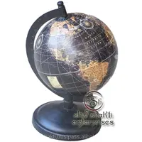 Globo de qualidade premium em suporte preto, decoração de mesa, globo mundial de metal com modelo de base de metal de globos do mundo único