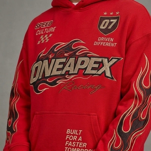Racing Men's <b>Red</b> Tracksuit Oversized <b>Hoodie</b> Sweatpants Set Streetwear Tracksuit Custom Embroidery Logo Heavyweight Cotton Two - Product Image 6
