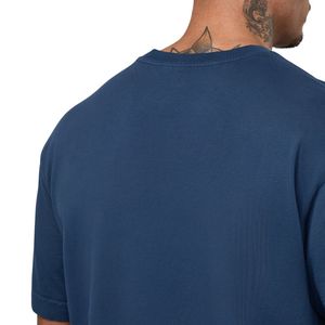 T-shirt graphique délavé bleu marine pour homme, en coton, coupe oversize, col rond, manches courtes, style streetwear décontracté, doux, respirant et tendance - Product Image 3