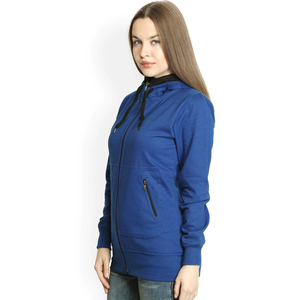Sweat à capuche zippé slim fit pour femme, en polaire douce, veste décontractée en polyester/coton respirant, écologique, avec logo frontal, mode hiver - Product Image 4