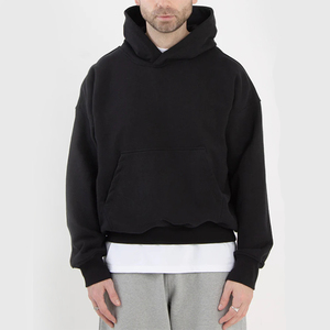 QIANSHI Sweat à capuche unisexe en molleton bouclette 100 % coton de haute qualité, coupe oversize, personnalisable, 400 g/m², style streetwear pour homme - Product Image 4