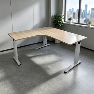 AY L-Shape <b>Office</b> Desk Modern Commercial Conference Design Melamine Surface Strong Metal Legs Durable Spacious Professional - Product Image 1