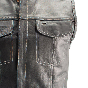 Chaleco de Motociclista de Cuero Vacuno Premium, Ropa de Motociclismo para Hombre, Fabricación OEM ODM - Product Image 6