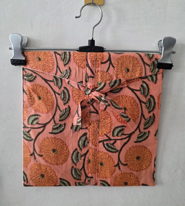 Conjunto de Pijama de Verano de Algodón Marigold, Transpirable, de Secado Rápido, con Estampado de Bloques, Ropa de Dormir Relajante para Noches Tranquilas, de Dos Piezas - Product Image 3