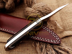 Cuchillo de Caza y Camping de Acero al Carbono Hecho a Mano con Hoja Fija, Mango de Micarta y Funda, Espiga Completa, Supervivencia al Aire Libre, OEM - Product Image 4