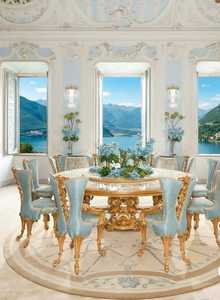 Traditional Dining <b>Table</b> Wooden Dining <b>Table</b> With 8 Chairs Antique Style Dining <b>Table</b> for Dining Room For Home Villa Apartment - Product Image 2