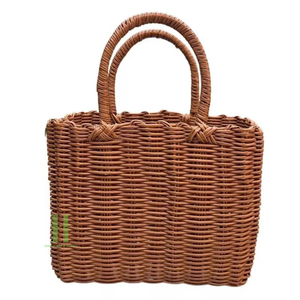 Best Seller Handmade Heap Wholesome <b>Wicker</b> Eco-Friendly <b>Basket</b> Woven Hanging <b>Storage</b> Bag Shopping Picnic Christmas Decorations - Product Image 3
