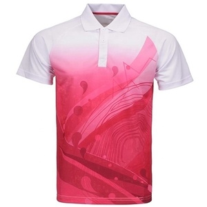 เสื้อโปโลผู้ชายพิมพ์ลายดิจิตอลไล่เฉดสีน้ำเงิน แขนสั้น แห้งเร็ว สปอร์ต ผ้าถักโพลีเอสเตอร์ ลายเรขาคณิต - Product Image 6