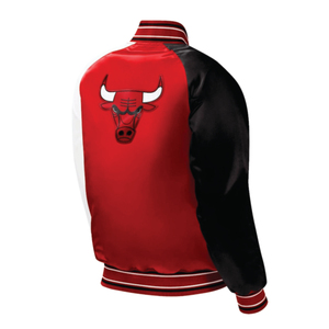 Chaqueta Bomber Chicago Bull de Diseño Personalizado OEM para Hombre, Chaqueta de Invierno de Lona Premium con Cuello Alto y Logotipo Frontal - Product Image 5