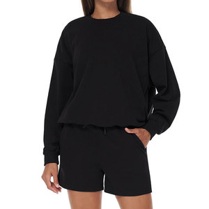 ชุดจ็อกเกอร์ผู้หญิงผ้าโพลีเอสเตอร์แบบสั่งทำพิเศษ ชุดวอร์มลายนูนสำหรับผู้หญิง ชุดเสื้อสเวตเชิ้ตปักลายตามสั่ง สตรีทแวร์สองชิ้น - Product Image 5