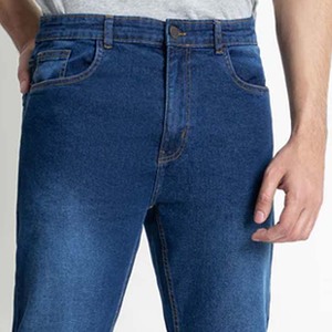 Factory Direct Men's High <b>Waist</b> Straight <b>Jeans</b> Stretch Breathable Casual Pants Medium Solid Denim for Spring Loose Fit - Product Image 3