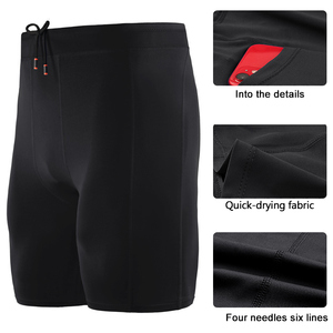 <b>Men</b> <b>Compression</b> <b>Shorts</b> Mid Waist Drawstring Quick Dry Sporty With Pockets White Spandex Polyester - Product Image 4