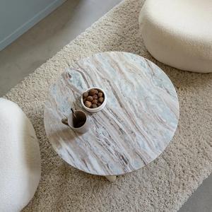 Table basse ronde Vandana Nimbus Stellar en bois de manguier et marbre - Product Image 4