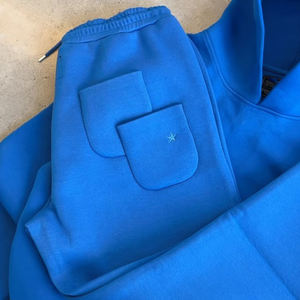 OEM Wholesale High Quality Custom 2 Piece Set 220g 100% Cotton Acid Wash Hooded <b>Baggy</b> Fleece Oversized <b>Women's</b> Hoodie <b>Jogger</b> Set - Product Image 5