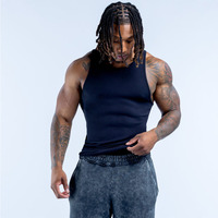 Débardeurs côtelés pour hommes, personnalisables avec logo, meilleure qualité, en Spandex/Coton, coupe ajustée, sportifs, séchage rapide, pour entraînement en salle de sport, couleur unie, vente en gros