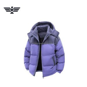 Chaqueta Acolchada de Pana para Hombre EMPIRE TREND WEARS, Chaqueta de Invierno Acolchada y Transpirable con Paneles de Pana, Cuello Alto con Letras y Logotipo Frontal - Product Image 2